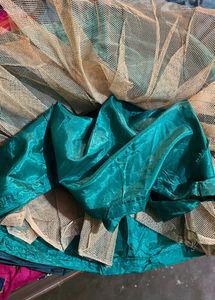 Elegant Teal &amp; Gold Indian Gown
