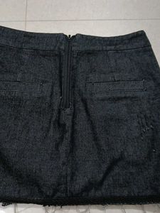 Denim Black Skirt