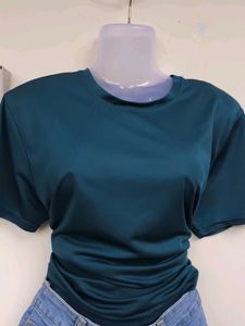 Blue Jean Shorts &amp; Teal Top Set