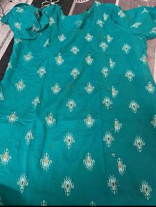 Avaasa Teal Printed Kurti - XL
