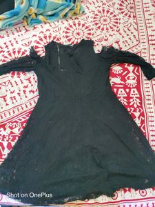 Black Net Cold Shoulder One Piece
