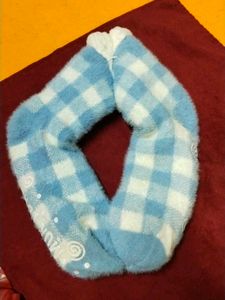 Comfy Blue Checkered Socks unused 10/10