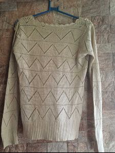Crochet Trim Knit Top