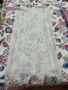 White Handcrafted Lace Dupatta