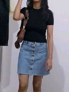 Zara Trf Button Up Skirt