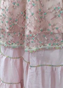 Beutiful Pink Colour Frock With Garara