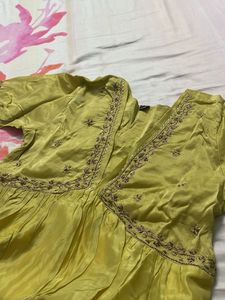 Lime Green Kurta Set Wid Dupatta