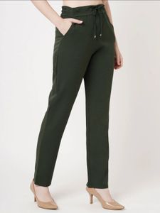 Olive Green Casual Trousers