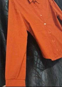 Rust-Colored Button-Down Shirt