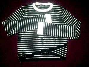 Stripes Long Sleeve Crop Top