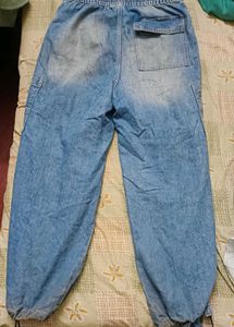 Blue Denim parachute pant