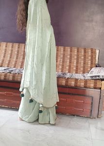 Designer Saree Light Parrot Green