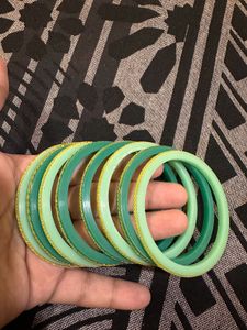 Green &amp; Gold Bangle Set