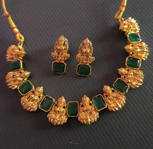 Lakshmi Green Stone Necklace Set