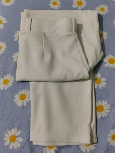 White Wide Leg Trousers