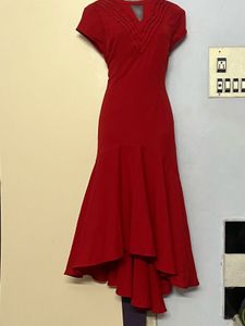 Pintrest Designer party wear Red one piece