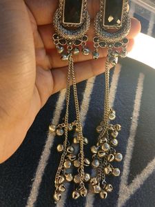 Dangling Black Stone Earrings