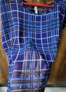 Blue Plaid Top