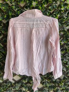 Chic Pink Tie-Front Blouse