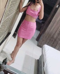 Pink Mini Skirt &amp; Top Coord Set