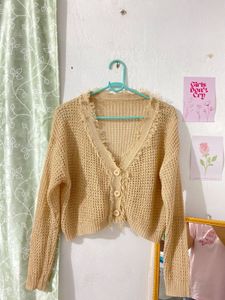 Cropped Knit Cardigan