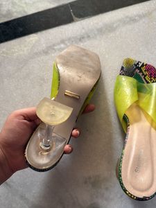 Styleaves Transparent Snake Print Mules - Size 39