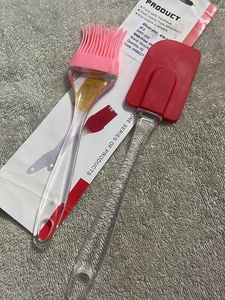 Silicone Non-Sticky Spatula and Oil Brush Reusable