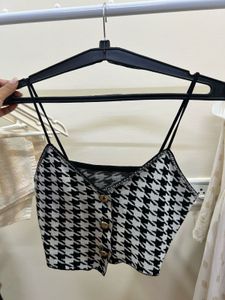 Houndstooth Knit Cami Top