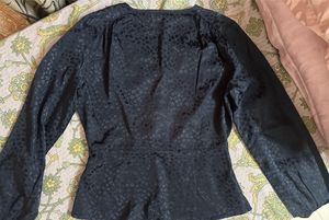 Elegant Blue Peplum Top