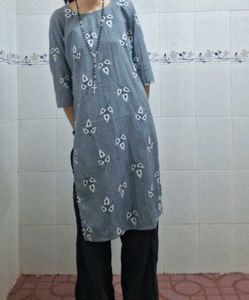 Grey Gray Crepe kurti