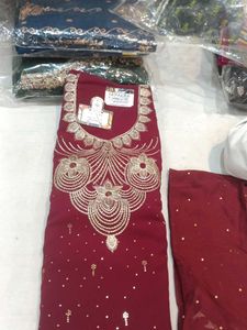 Maroon Dress Material