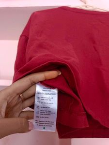pure cotton maroon t-shirt for women