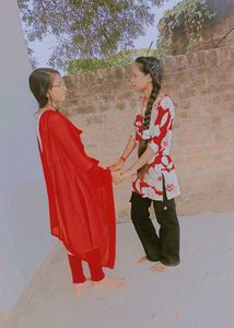 Red Dupatta with White Suit