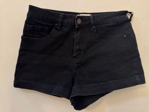 Denim Shorts Set Of 2- Black And White
