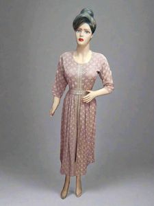Pink Floral Embroidered Dress