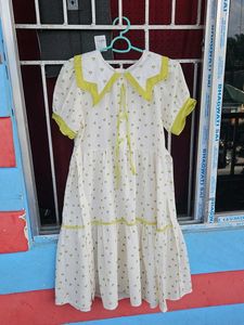 Cute Heart Print Dress with Sailor Collar