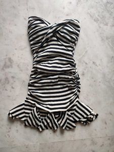 Stripped Mini Tube Cocktail Bodycon Dress