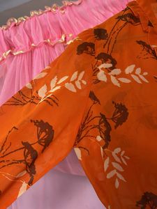 Orange Floral Crop Top