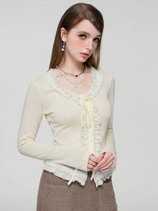 Korean Elegant White Ruffle Top