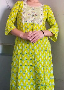 Yellow Straight Kurta