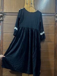 Elegant Embroidered Black Kurta