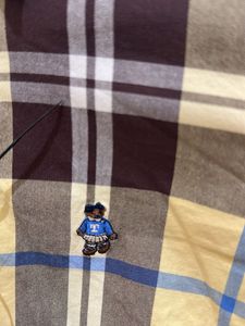 Checkered Casual Shirt with teddy bear embroidery