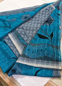 Shining Type - Beautiful Blue - Grey Combo Saree