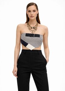 Zara striped poplin Bandeau top