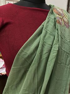 Embroidered Green Dupatta