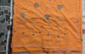 Orange Georgette Saree
