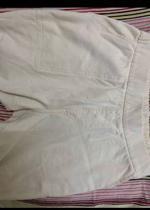combo of White and olive Casual Pants