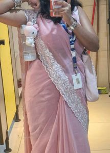 saree with pink inner and blouse