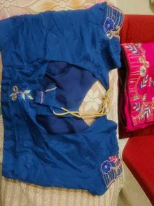 Rani Colour Handwork Design Silk Saree