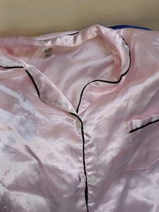 Pink Satin Heart Pajama Set